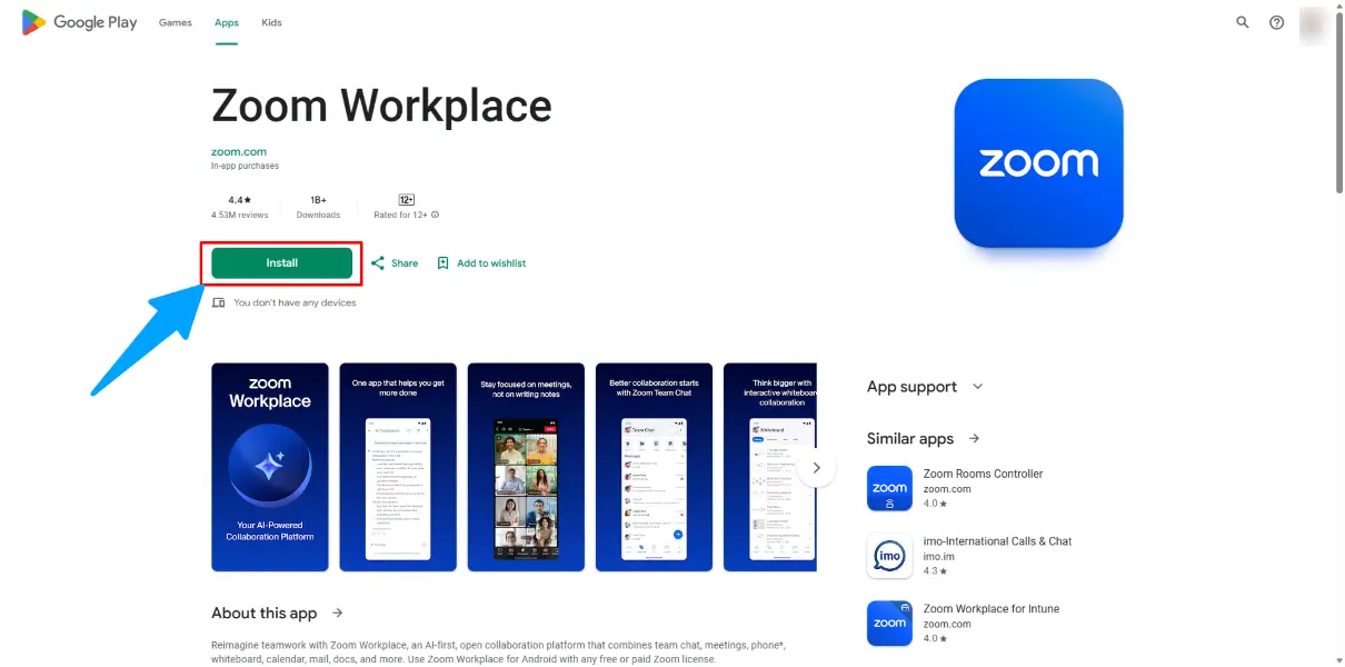 Install Zoom Workplace