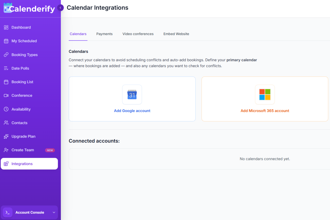 Calenderify Integrations
