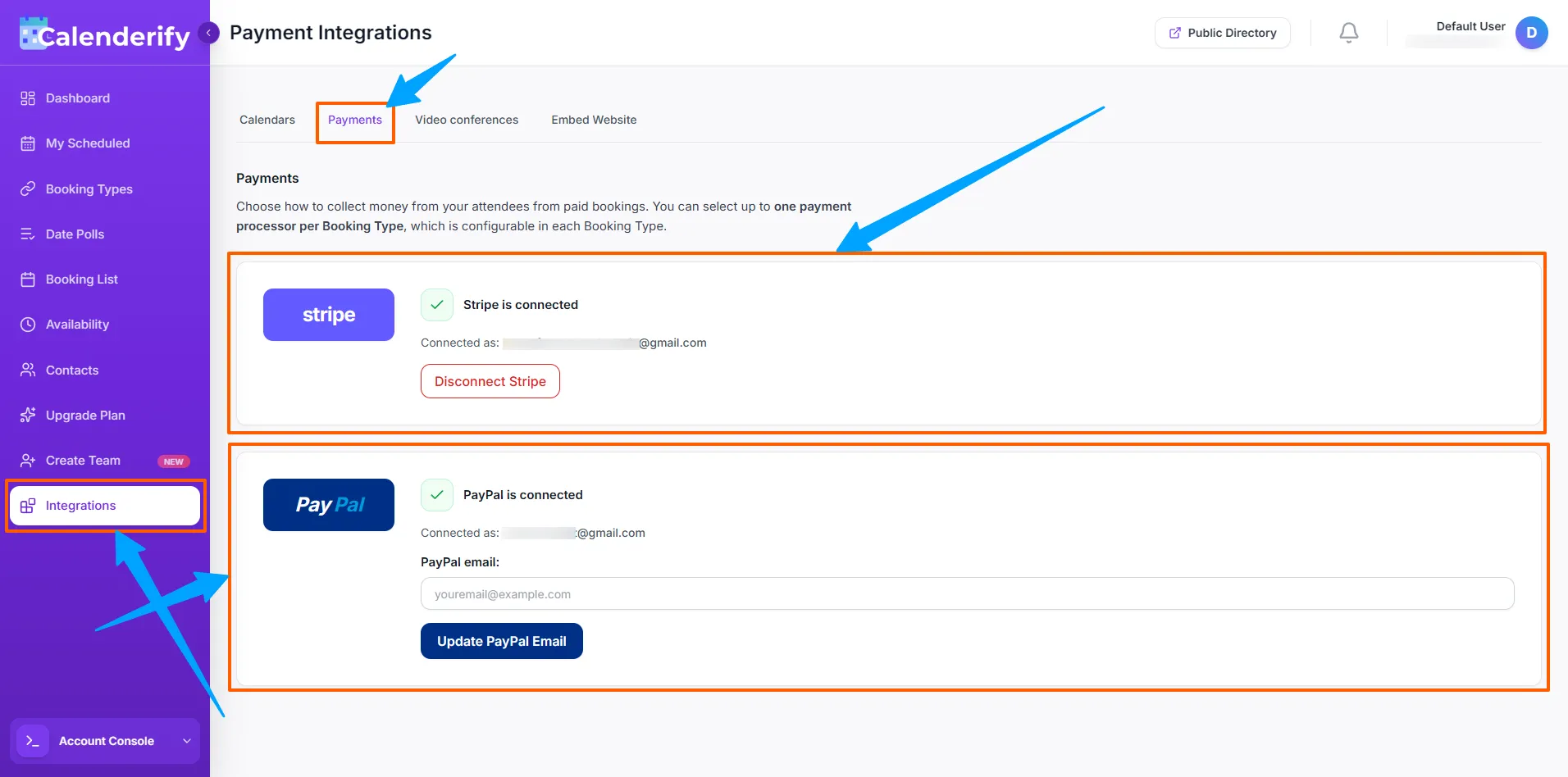 Payments integrations