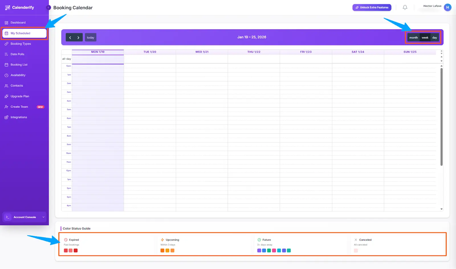 My Schedule month filter