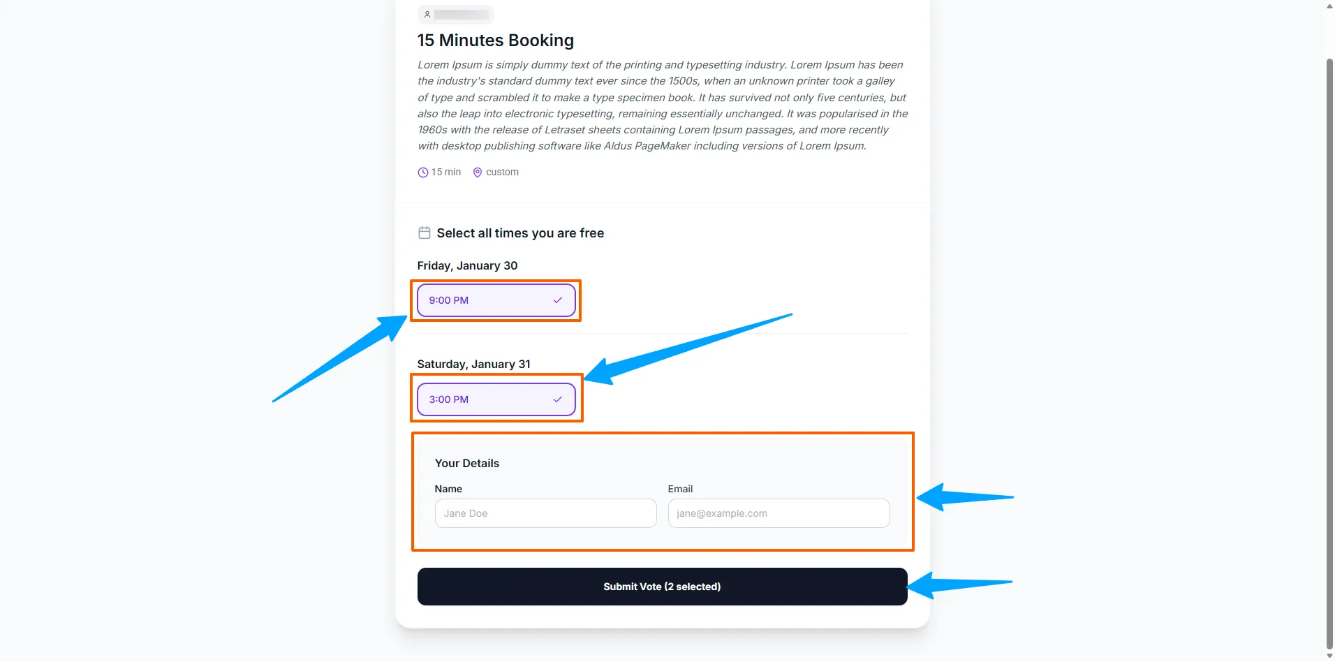 Send date poll invitations